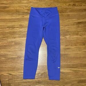 Nike Blue Cropped Dry-fit Workout Leggings